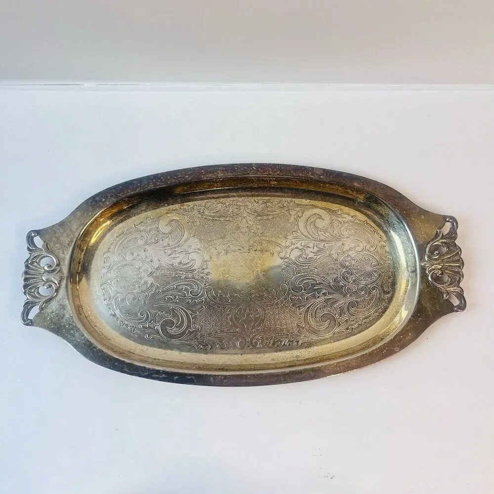 Sliver-Plated Creamer and Sugar Bowl Set with a Matching Tray Unbranded